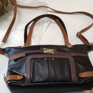 Beautiful Stone&Co Black And Brown Leather Bag